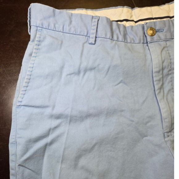 Peter Millar Mens Light Blue Flat Front Chino Shorts Size 36 Peru Cotton Blend - Picture 4 of 4